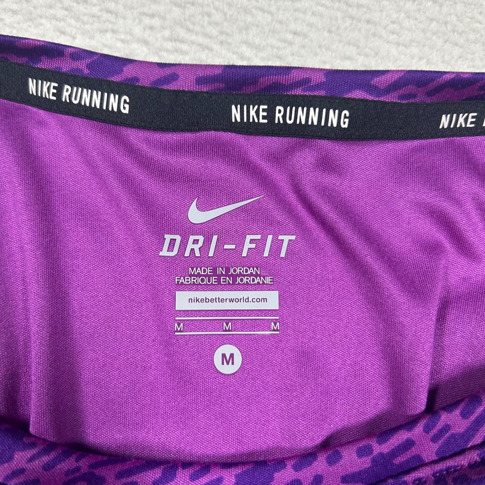 Nike Running Dri-FIT Womens M Purple Digital Camo Short Sleeve Performance Shirt - Picture 3 of 6
